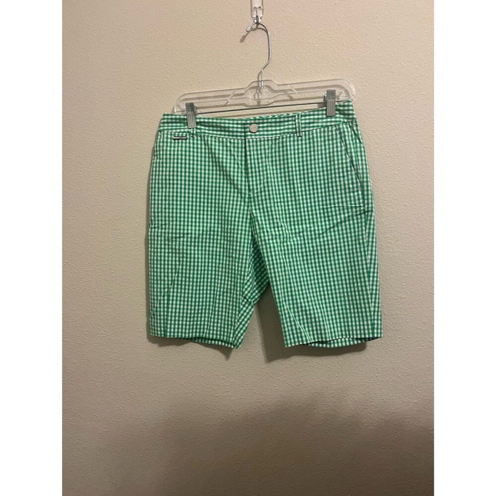 Ralph Lauren Green Gingham Mid-Length Shorts